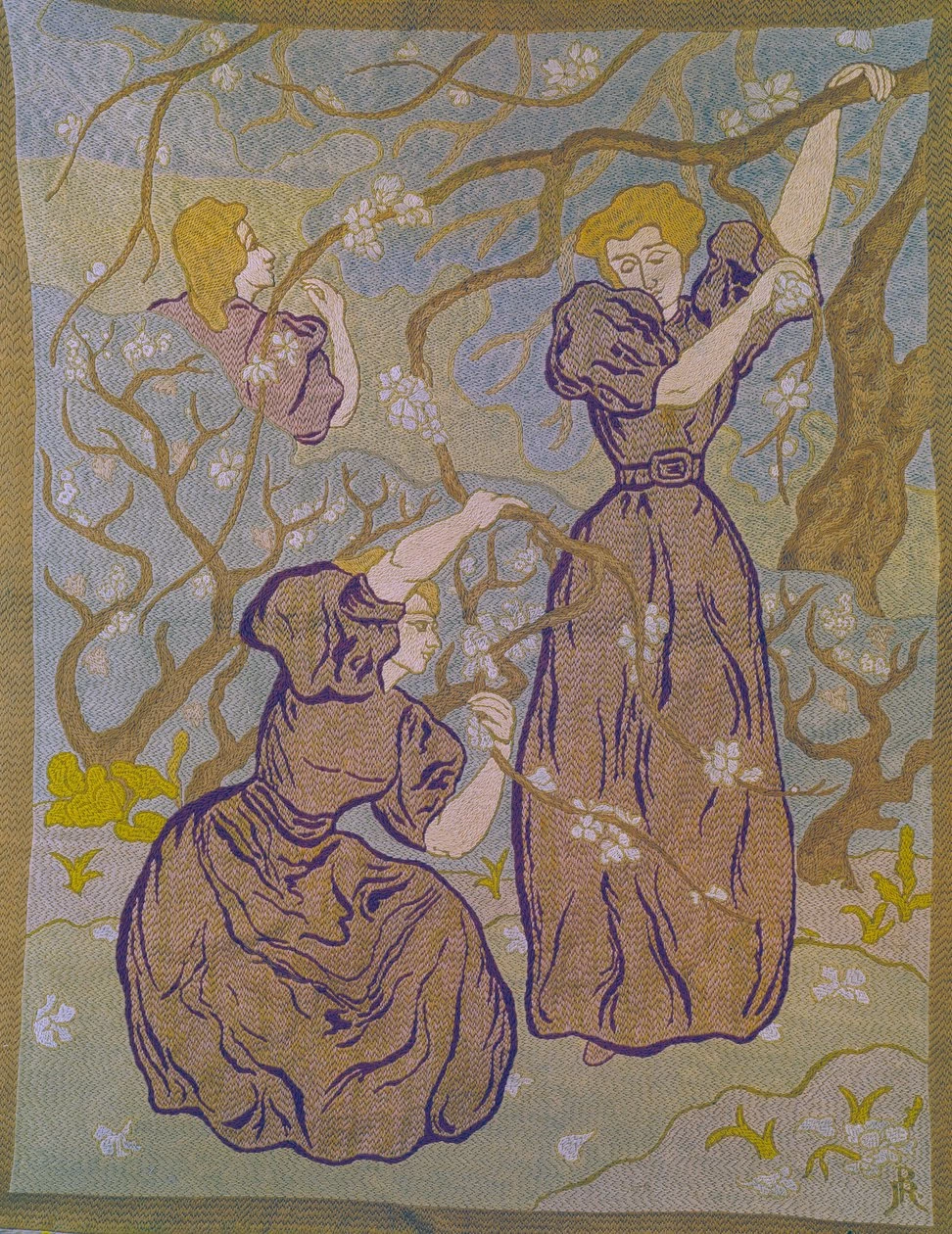 Primavera - Due donne sotto un albero in fiore. Arazzo di Paul Ranson, 1895, Museo d'Orsay, Parigi 1